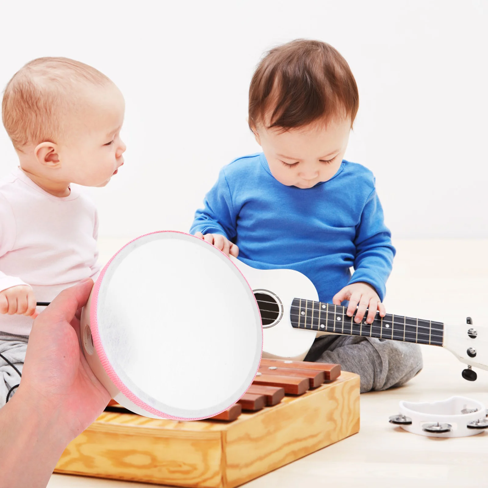 

Clap Drum Kids Toys Toddler Percussion Hand Musical Instrument Tambourine Wooden Knock Child