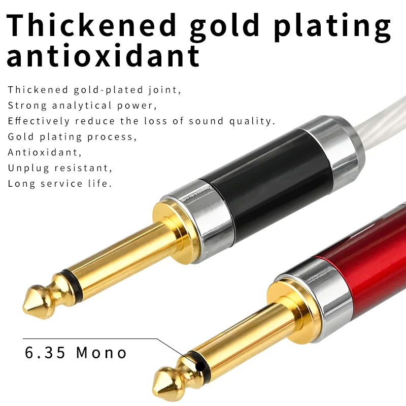 Cable HiFi de 3,5mm, conversión de cable auxiliar de audio dual de 6,5mm, cables mezcladores de tarjeta de sonido para ordenador móvil de 3,5 a 6,35