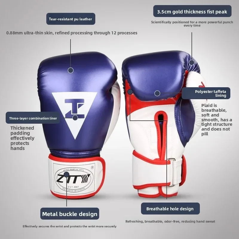 

Боксерские перчатки из плотного полиуретана для взрослых мужчин и женщин, 16 унций, профессиональные перчатки для тайского бокса и тхэквондо, для тренировок с мешком.