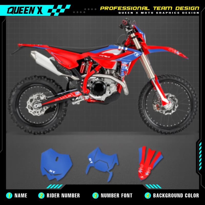 

QUEEN X MOTO Motorcycle Team Graphics Decal & Sticker Kit For BETA RR 2023 2024 2025 BETA RR ENDURO 005