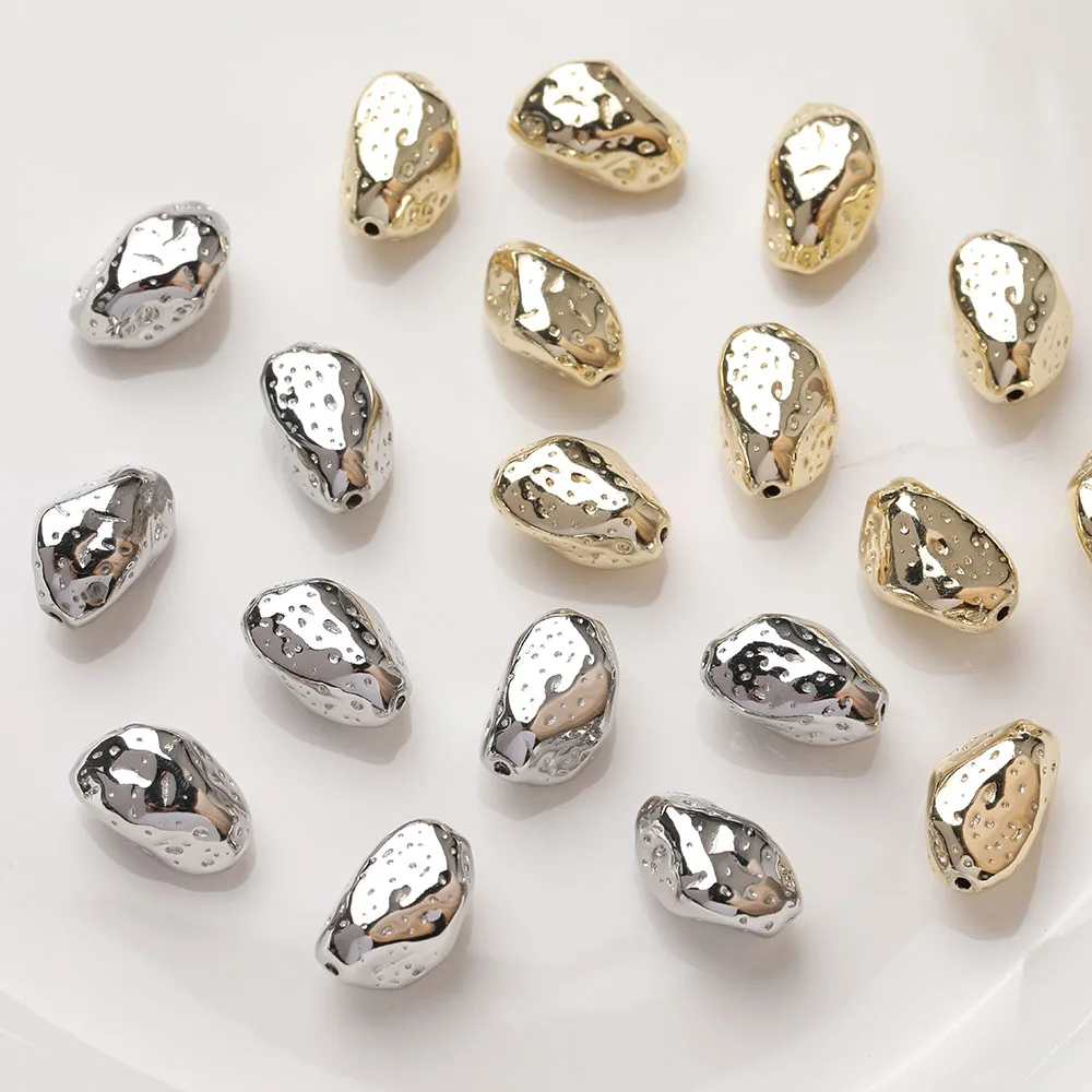 4 шт., позолоченные латунные бусины из аэролита