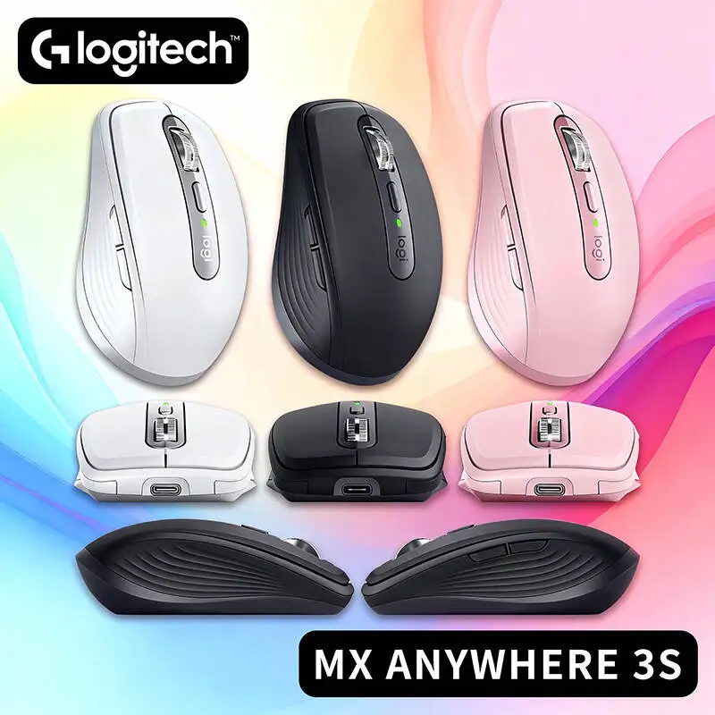 

Durable Logitech MX Anywhere 3S Mouse - 8000 DPI, Anti slip,MagSpeed Scroll, Quiet Clicks, Travel-Friendly, USB-C Fast Charge