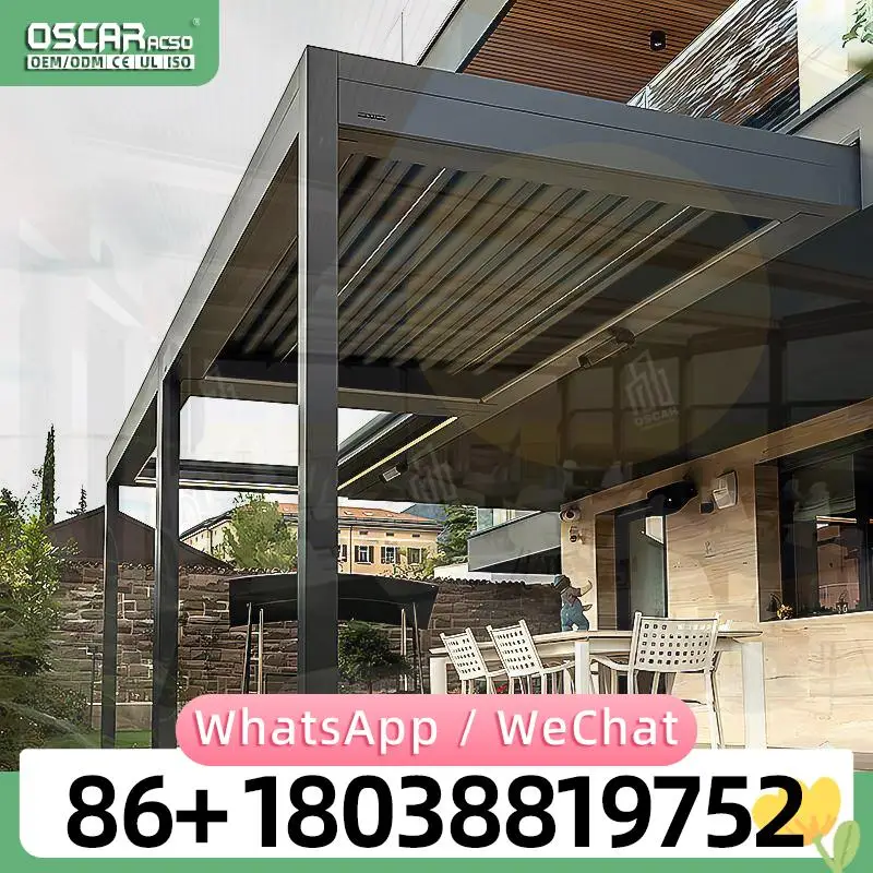 Motorised Outdoor Garden Gazebo Bioclimatic Aluminium Louvre Pergola Ideal for Backyard Patio Picnic pergola