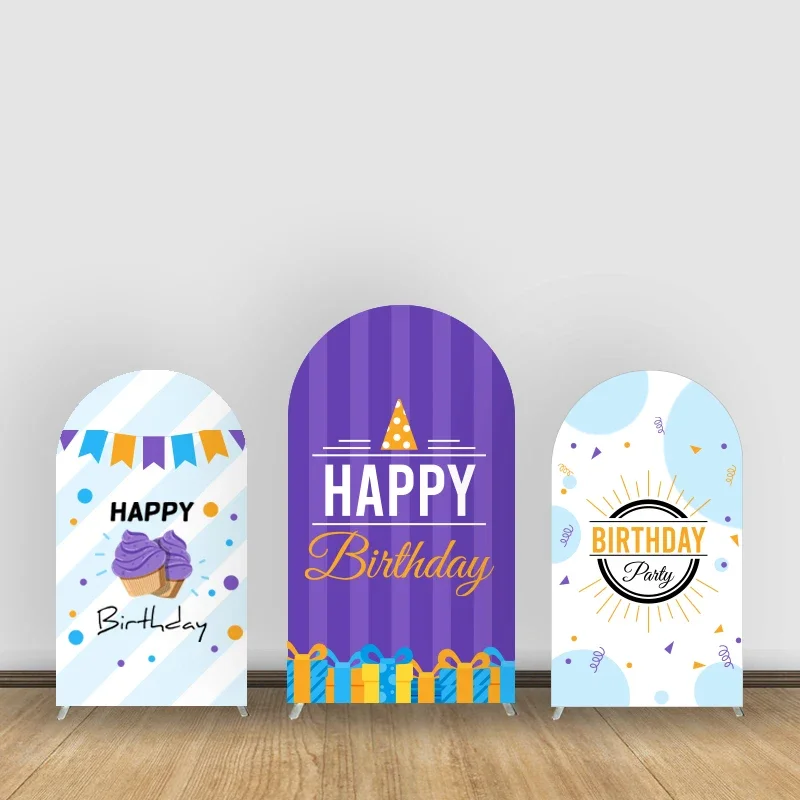 Birthday Party Theme Arch Backdrop Cover Children's Birthday Gift Decorative Photography Background Elastic Fabric-Customizable