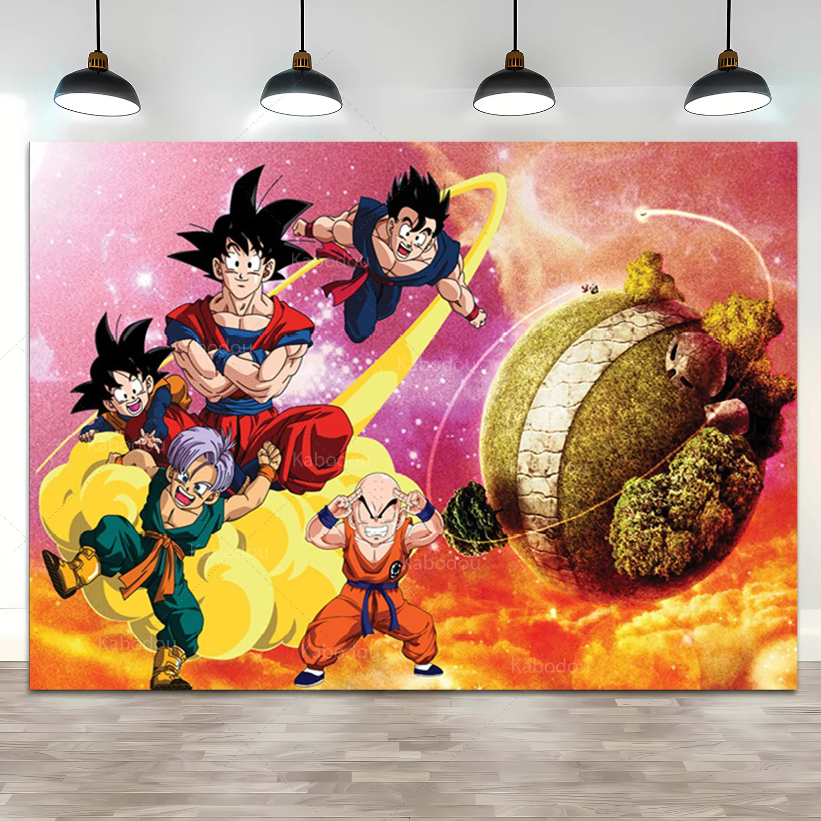 Dragon Ball Goku Party Backdrop Boy Children Happy Birthday Background Bedroom Pendant Super Saiyan Photo   Studio Banner Poster