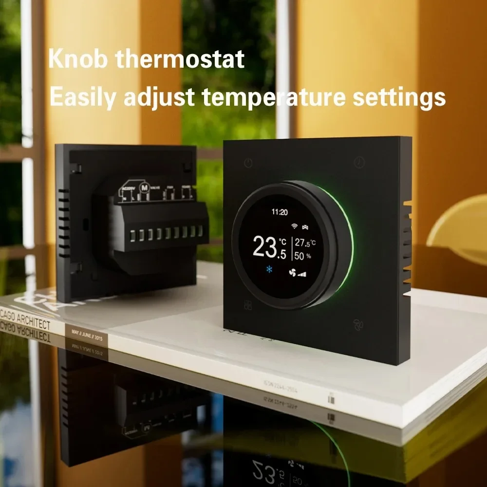Knob Operated FCU Thermostat AC 110-240V RS485 Fan Coil Unit Temperature Regulator