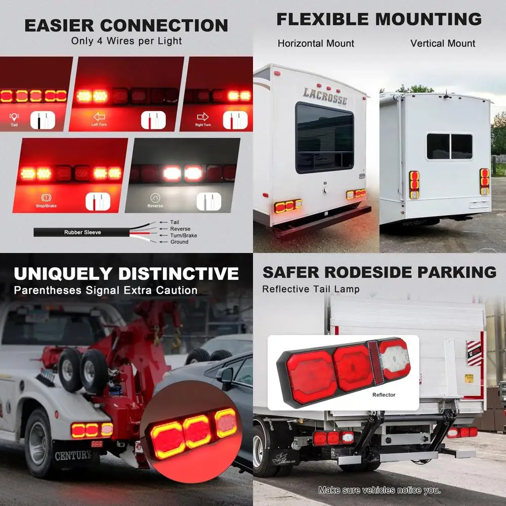 

78 LED RV Trailer Lights with Reverse, Reflector, and Waterproof Tail Lights for Motorhomes, Campers, and Trucks