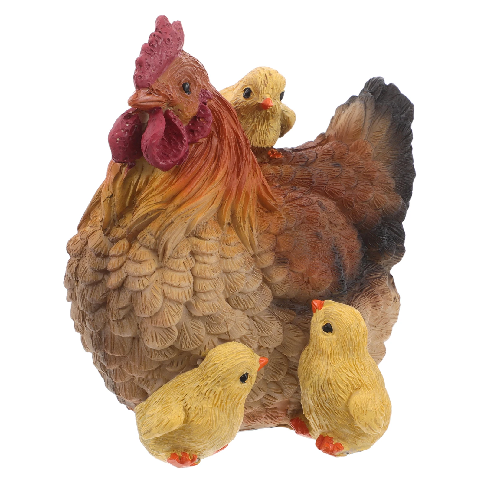

1 set 1 Set Farm Chicken Figurines Resin Lifelike Hen Statue Hen Ornament For Garden Outdoor Decor Yard Landscape Ornament