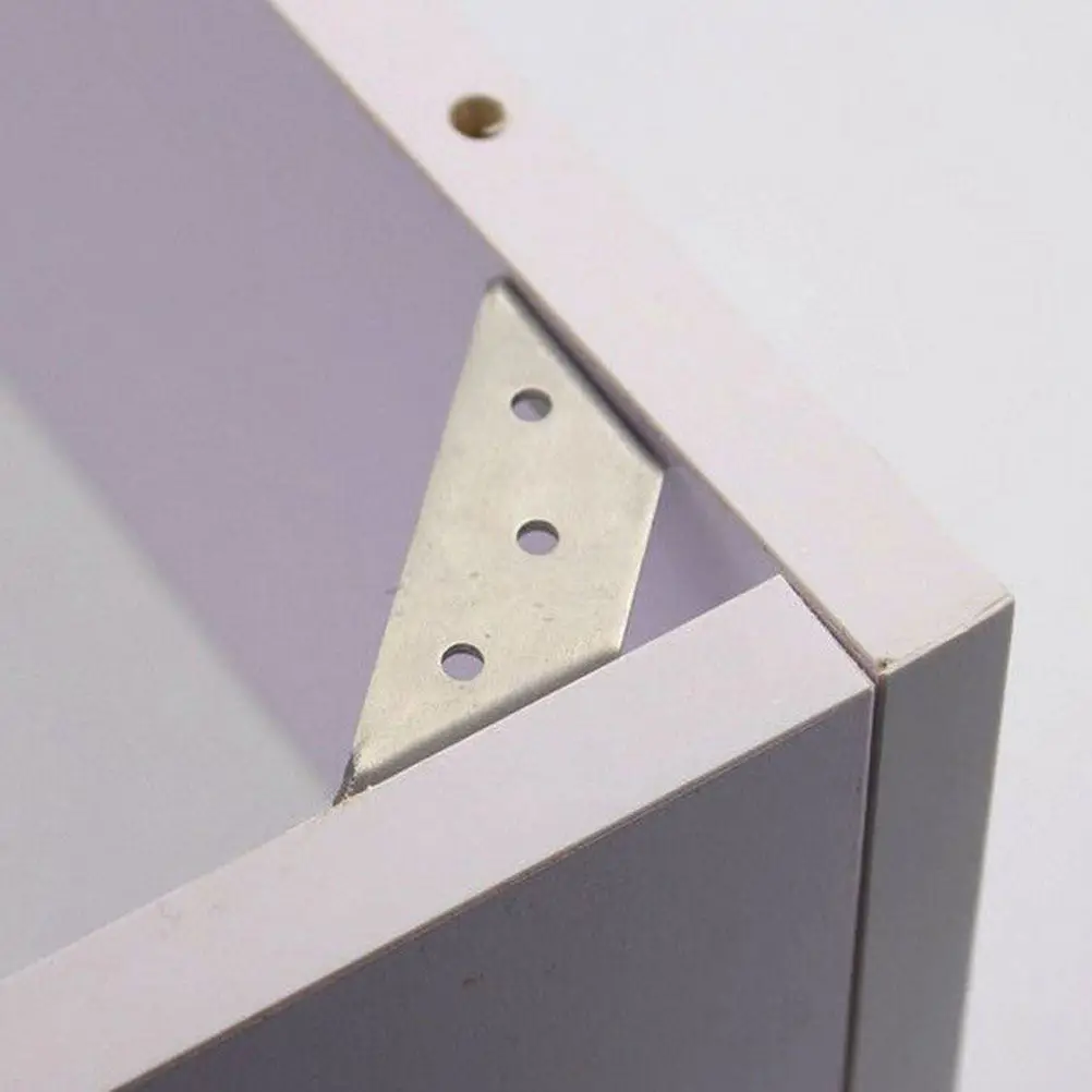 1Set Stainless Steel Corner Support Bracket Set for Cabinets Furniture Countertops Shelves Wood DIY Projects Heavy Duty Angle