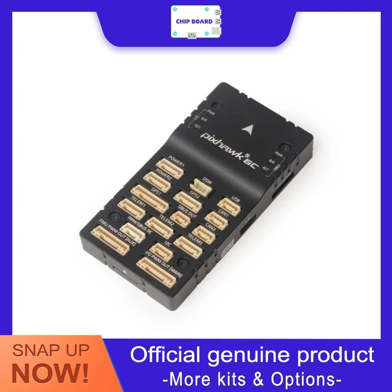 Pixhawk 6C Flight Controller with STM32H743 480MHz, dual IMU, vibration isolation, and preloaded PX4.