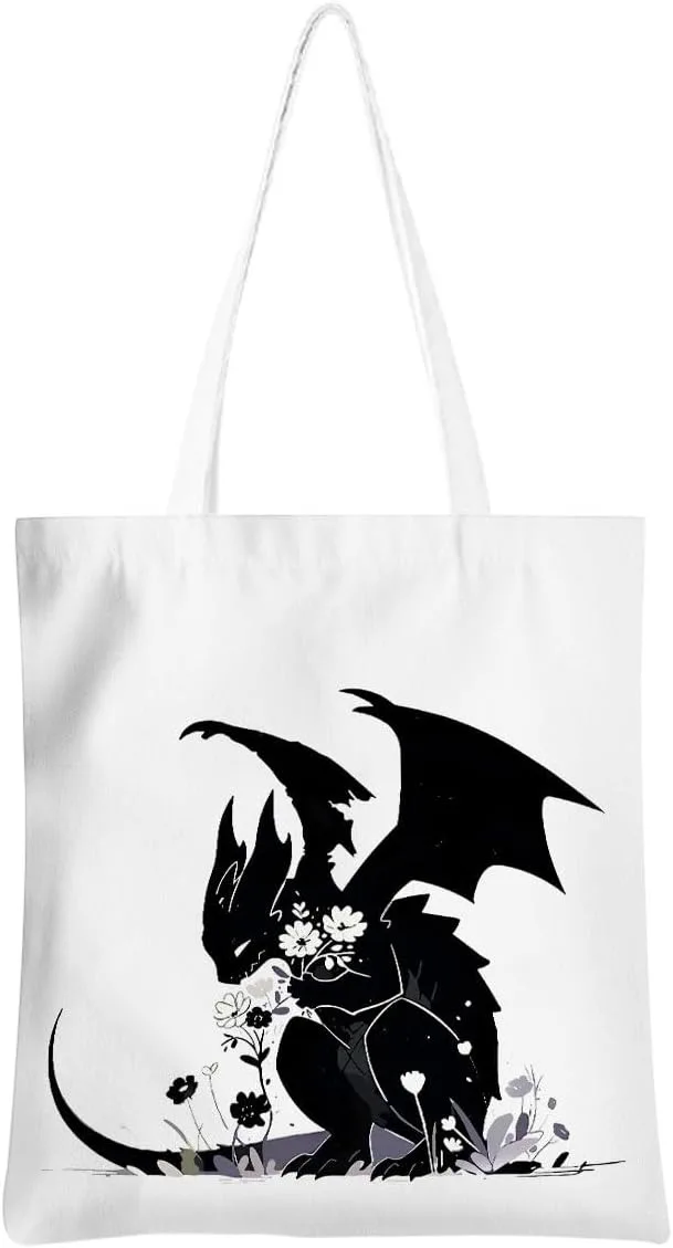 الخيال عشاق الكتاب حمل حقيبة قابلة لإعادة الاستخدام أكياس البقالة حقيبة شاطئية التنين دودة الكتب هدية كتاب نادي حقيبة هدايا لمحبي الكتاب #3