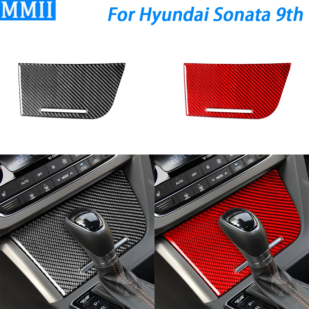 

For Hyundai Sonata 9th 2015-2017 Accessories Carbon Fiber Console Storage Box Panel Cover Trim Car Interior Decoration Sticker