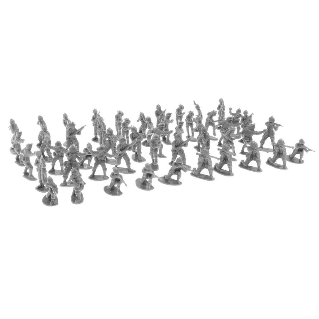 Set of 100 4cm Army Man Statue Sand Scene Accessories Toy Kits