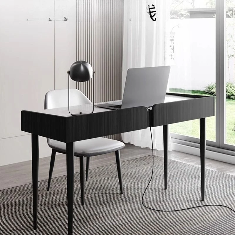 

Desk light luxury modern simplicity, light luxury minimalist rock slab solid wood, living room home computer desk learning