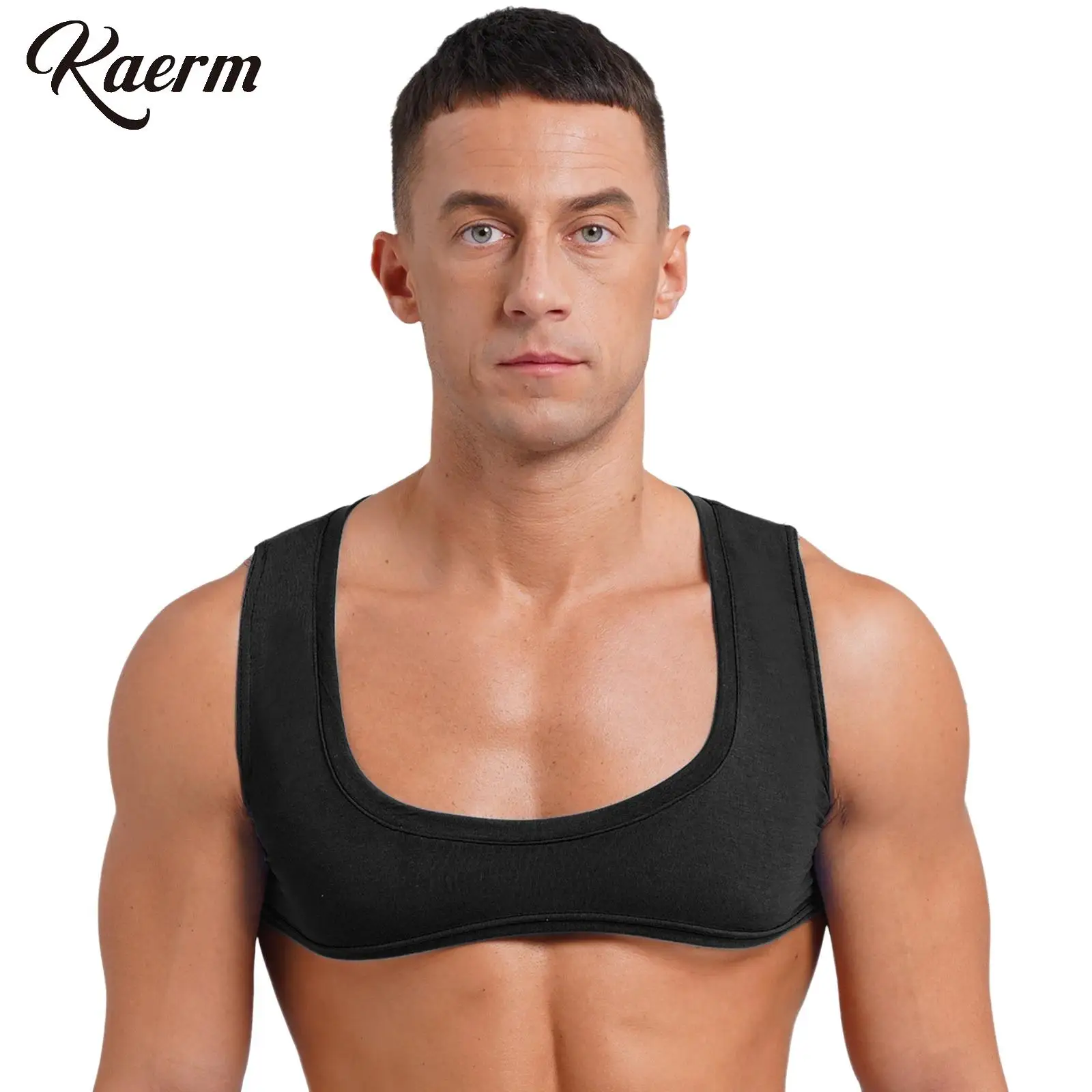 

Mens Climbing Fitness Yoga Gym T-Shirt Sexy Muscles Showing Off Crop Top Sleeveless Solid Color Tank Top Vest for Bodybuilding