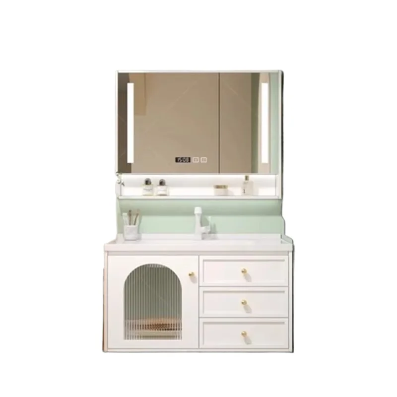 

Washing Basin Table Combination Bathroom Cabinet Space Saving Light Luxury Bathroom Cabinet Furniture