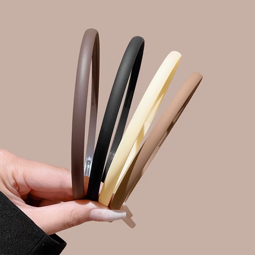 4-teiliges europäisches und amerikanisches schwarzes Khaki-Stil-Haarband, Stirnbänder für Damen und Herren, vielseitiges Mädchen, koreanisches tägliches Haar-Accessoire-Werkzeug – Detail 9
