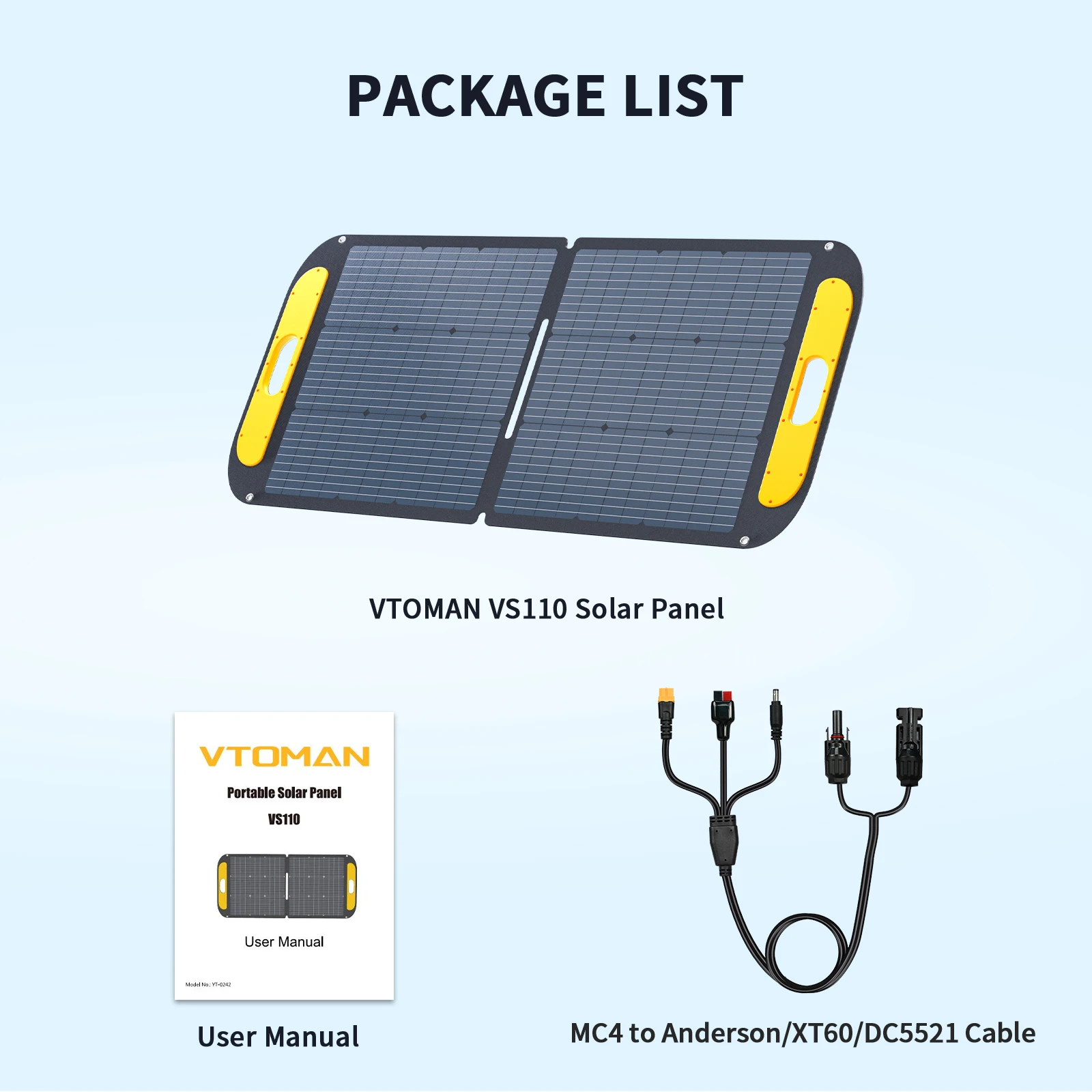 VTOMAN VS110 zonnepaneel voor JUMP 600X krachtcentrale draagbaar waterdicht opvouwbaar zonnepaneel buiten noodback-up 110W