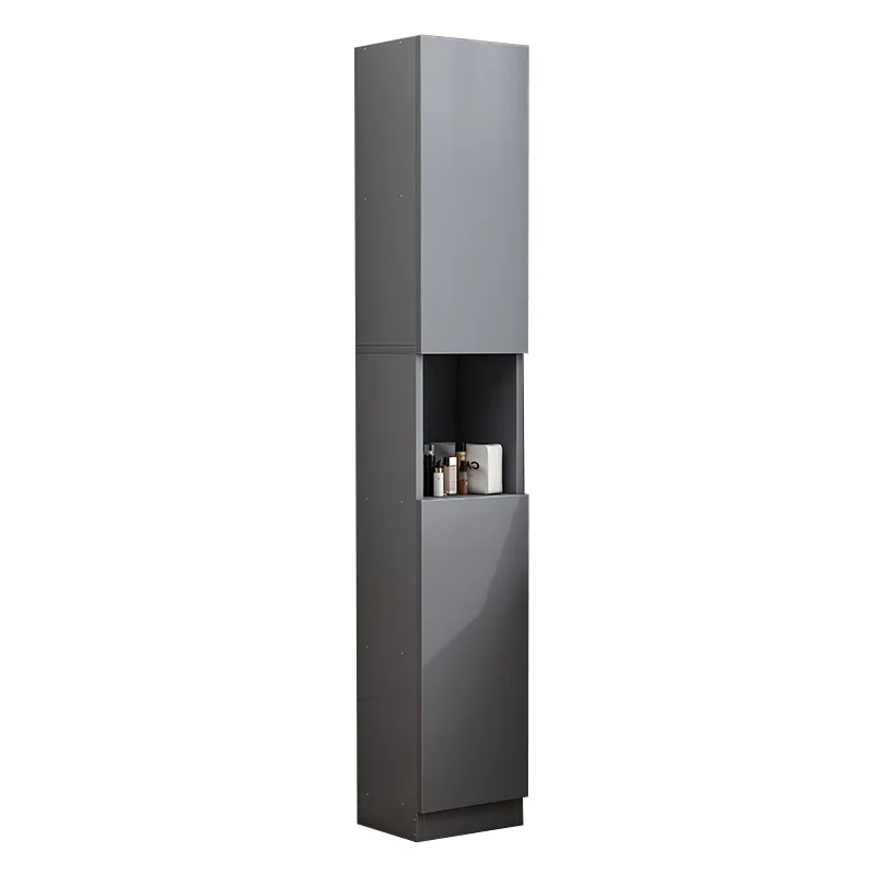 

Dust-proof bookcase wall narrow vertical cabinet household small bookshelf with door storage locker floor-to-ceiling living room