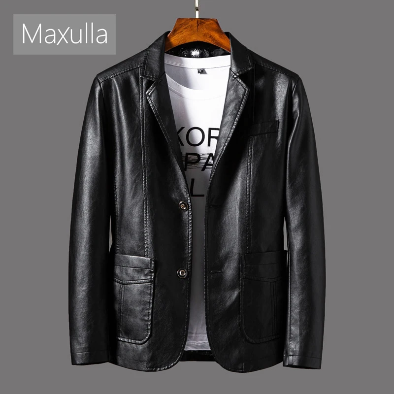 Maxulla Spring  Autumn Men's PU Leather Jackets Men Retro Hip Hop Motorcycle Jacket Mens Casual Windbreaker Biker Coats Clothing