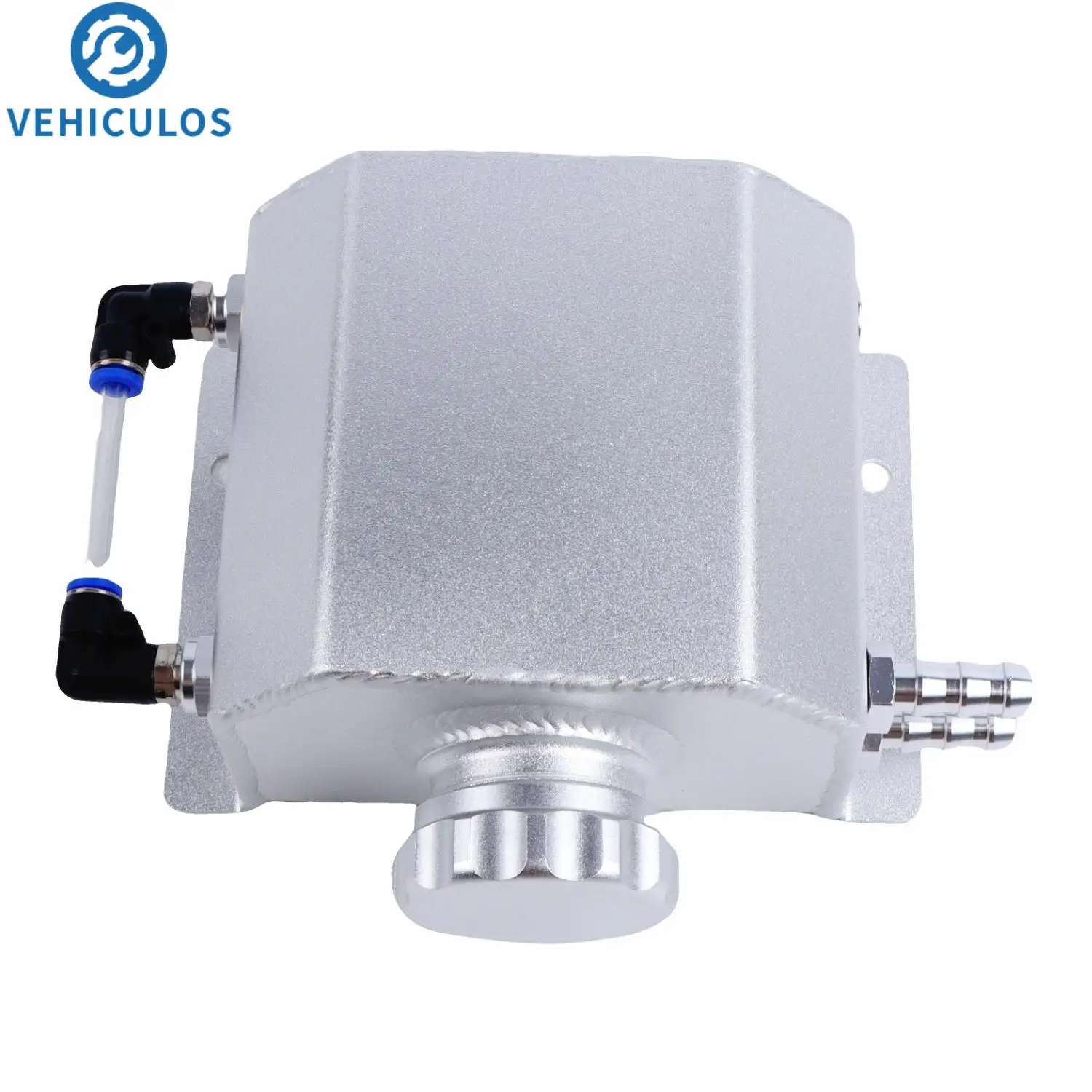 

1L Coolant Overflow Reservoir Tank Catch Can Radiator Reservoir Breathable Can Aluminum Alloy Silver Universal Cars Accessories