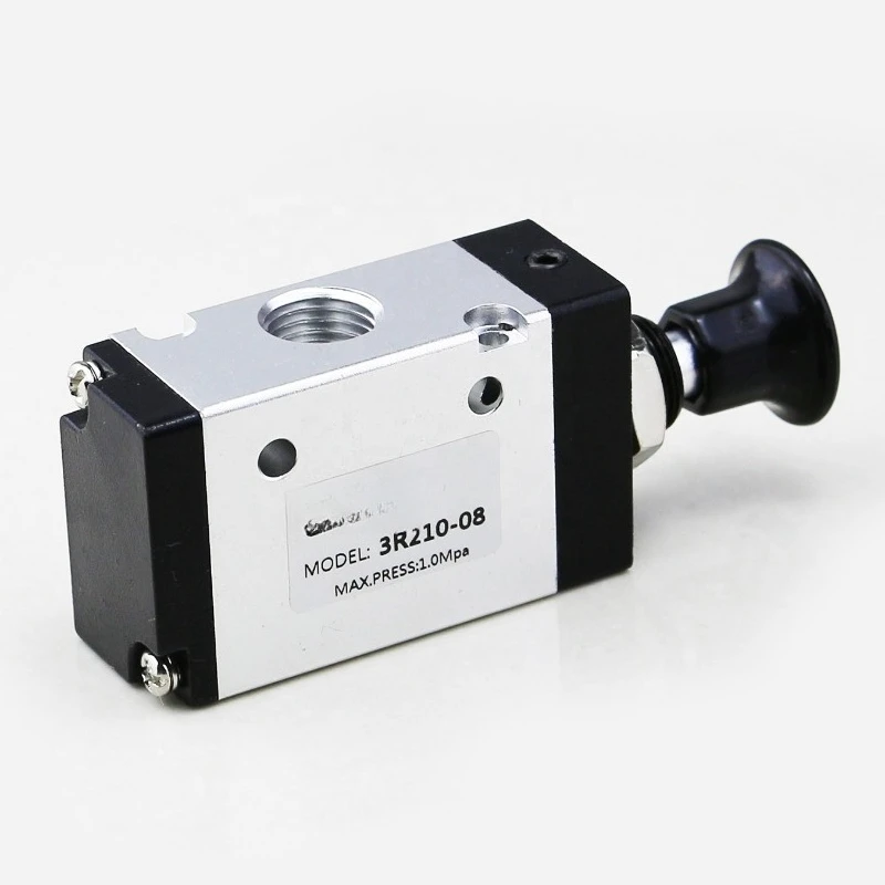 3R210-08 Truck Valve 3/2 Way Manual Control On/Off G1/4 Pneumatic Manual Valve, Pull Push Air Valve, Manual Brake