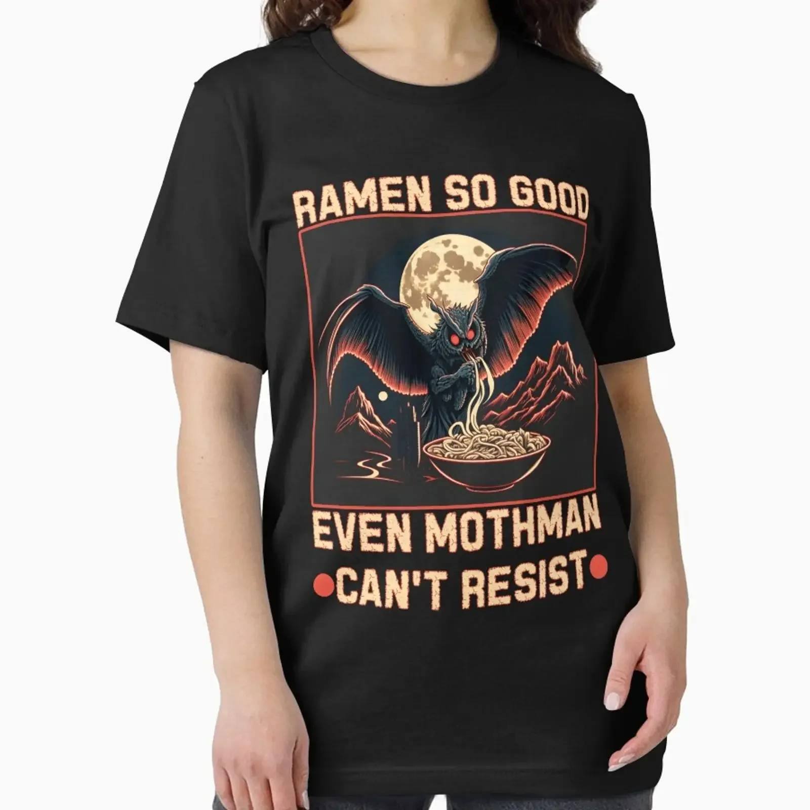Ramen so good even mothman can't resist designed and sold by SidTastic vintage Washed Top For Everyday Wear homme Breathable