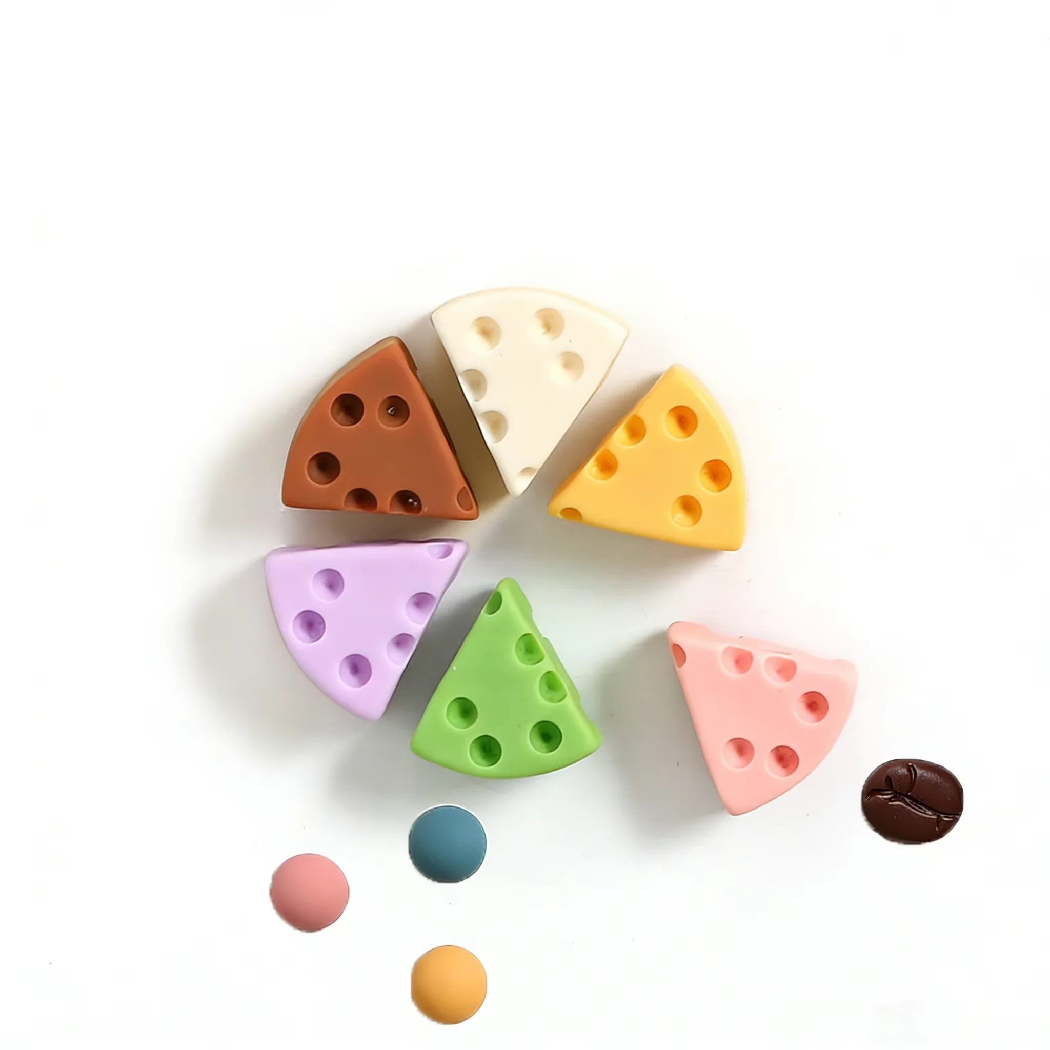 20Pcs Magnetic Fridge Magnets Heart Cheese Coffee Bean Macaron Shape Decorative Magnets For Home Kitchen Office Supplies