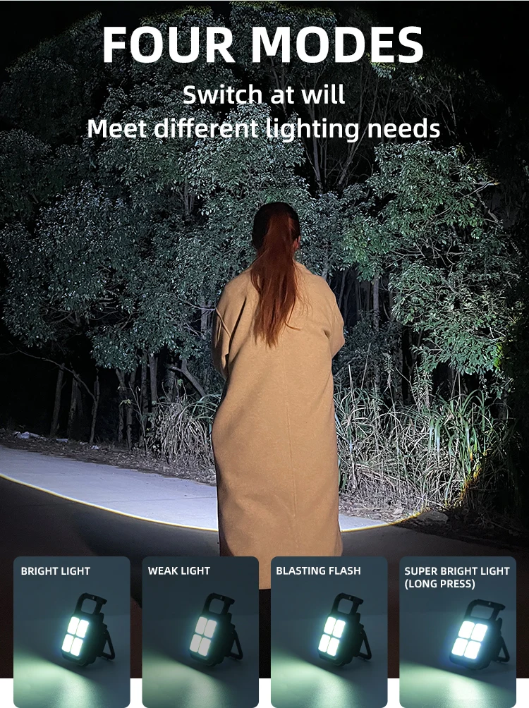 Mini LED Flashlight Magnetic COB Outdoor Camping Pocket Work Light USB Rechargeable Emergency Light