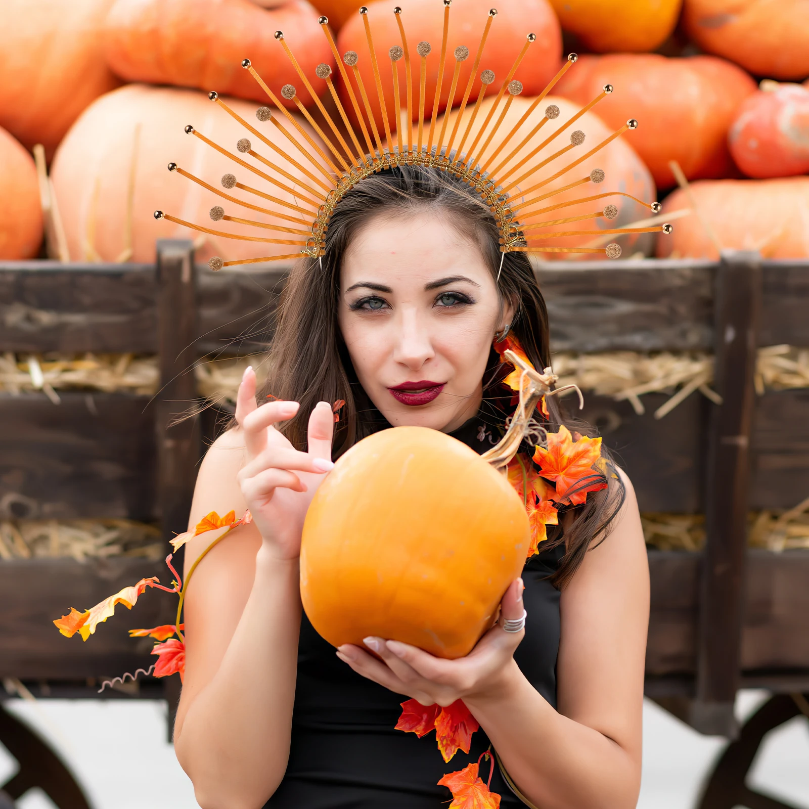 

Корона с солнечными лучами, повязка на голову, головной убор ангела, костюм для вечеринки, фестиваль богини, аксессуары, головной убор богини с солнечными лучами