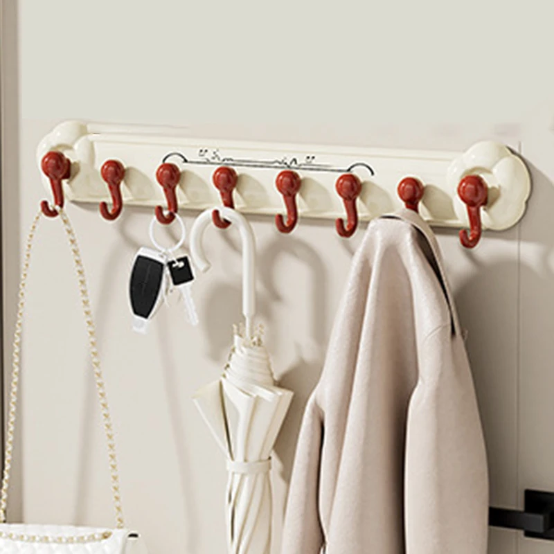 

Простая вешалка для одежды, 8 крючков, вешалка для одежды для прихожей, гостиной, ванной комнаты, кухни, полка для хранения, креативный бытовой мощный крючок