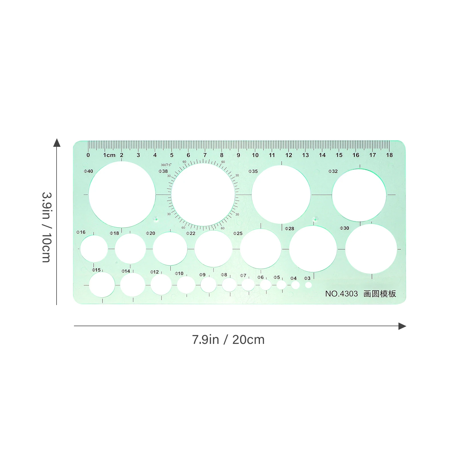 2pcs Circular Ruler Plastic Drafting Drawing Tools Students Measuring Templates Engineering Design Accessories
