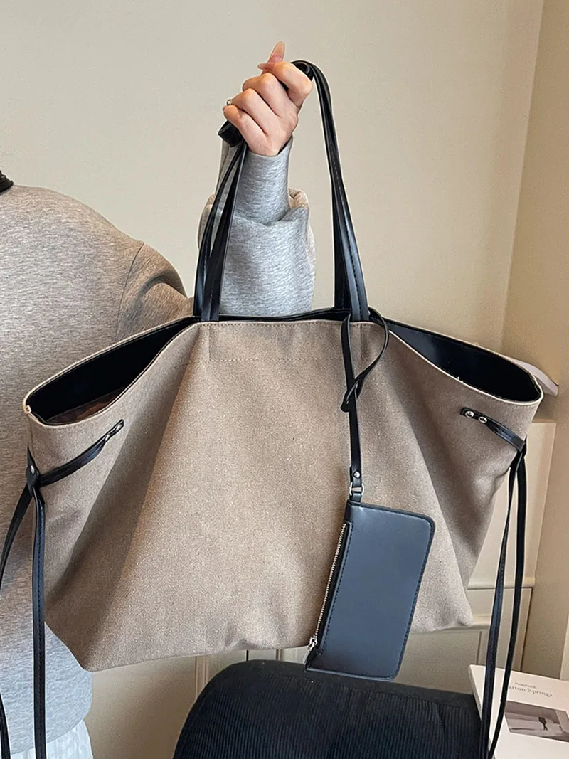 

Commuting Composited Bags for Women New Casual 2 Bags/Set Shoulder Bag Shopper Purse Female Large Capacity Canvas Tote Women Bag