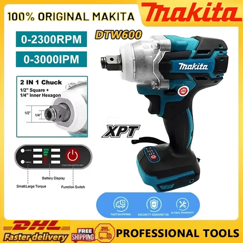 

Отвертка Makita Аккумуляторная дрель DTW600 Отвертка Бесщеточный электрический отверток, совместимый с аккумулятором Makita 18 В