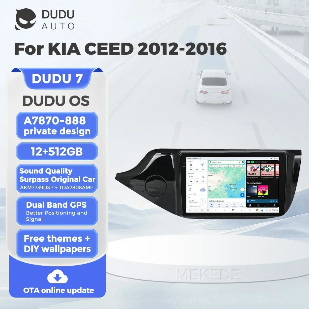 DUDU7 Car Stereo Android Auto Smart Systems Audio Player For Car For KIA CEED 2012-2016