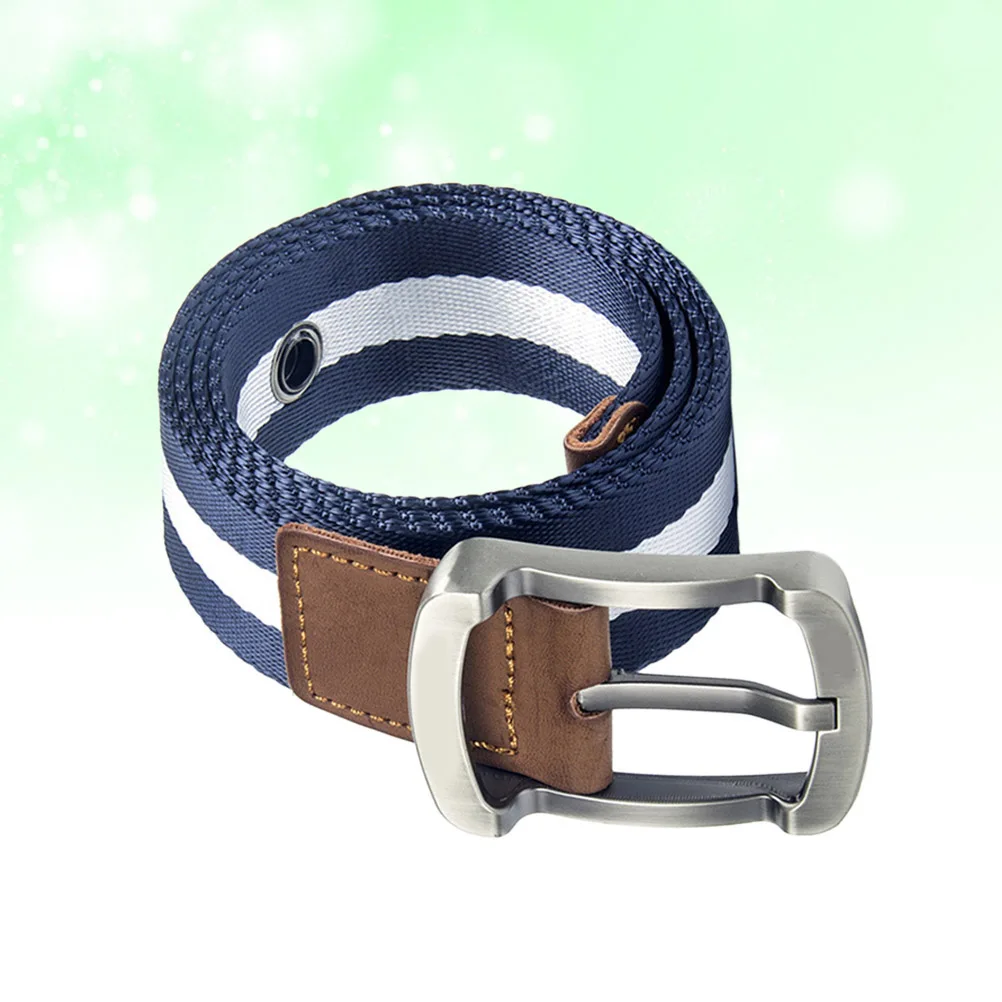 

Mens Nylon Canvas Style Belt Waist Belt Blue White Durable Lightweight Sweat Evaporating Comfortable Outdoor