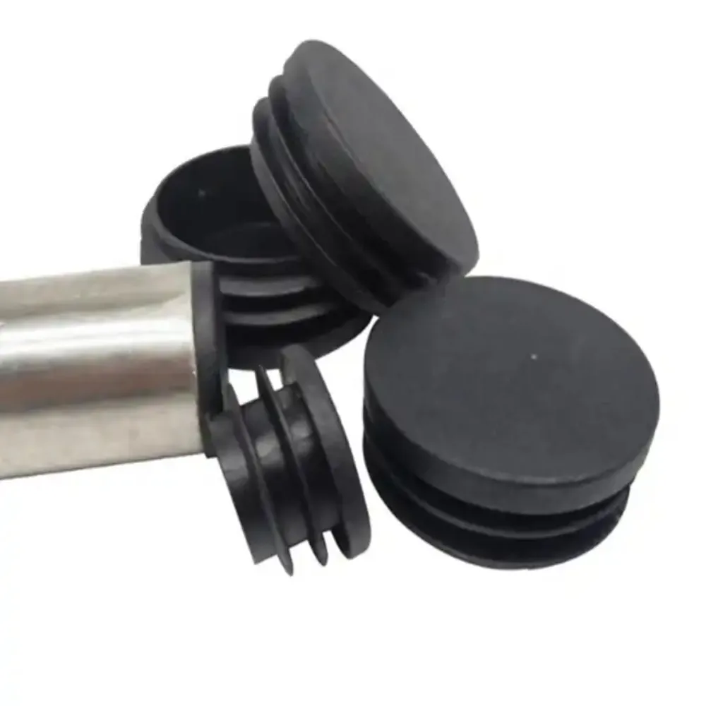 Round Tubing End Cap Plug Plastic Insert Plugs for Fence Post Pipe Cover Tube Chair Black Plastic Silicone Rubber End Caps