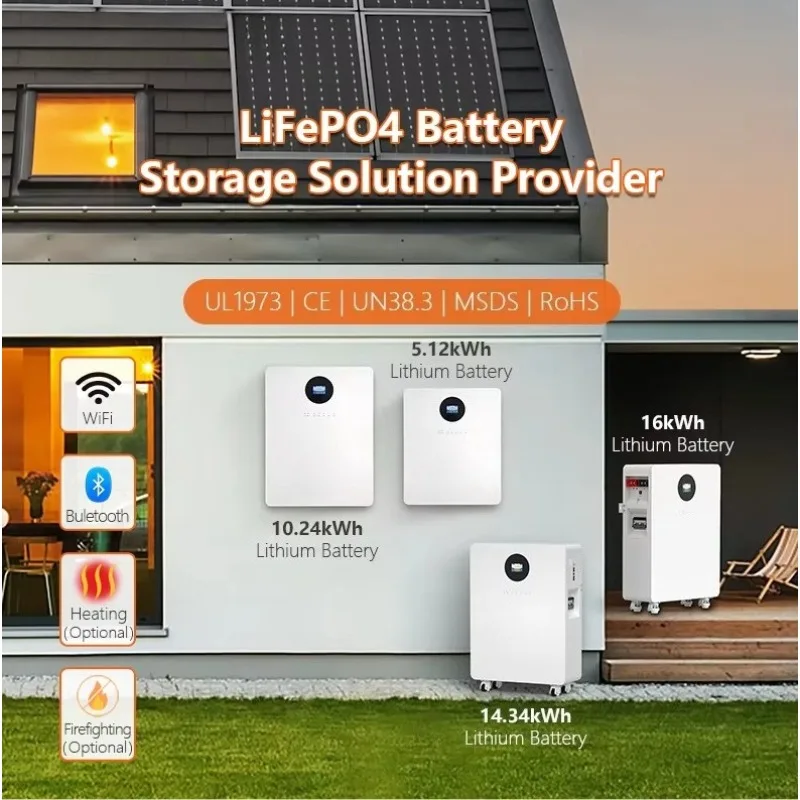 Solar Villa Home Energy Storage System 10.24kWh LiFePO4 Battery with 5kW Inverter Backup Power