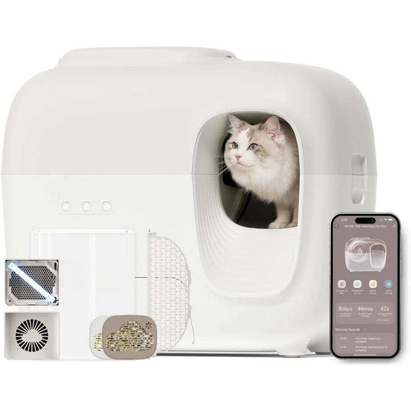 Premium Version Mini Mesh Snow+ Self Cleaning Automatic Litter Box with Zero Odor System Automatic Cat Litter Box Self Cleaning