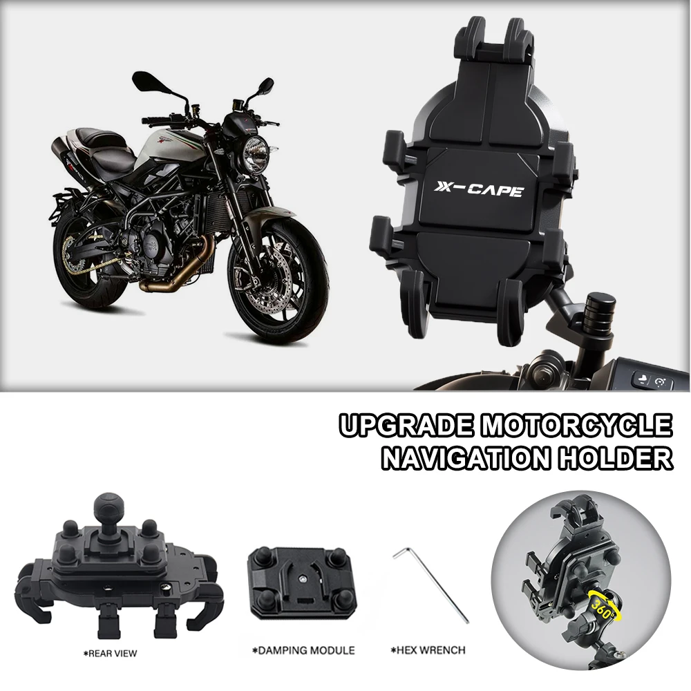 Motorcycle Phone Mount Anti-Shake 360° Rotation Handlebar Holder For XCAPE 650 650 X-CAPE700 1200 Moto Morini X Cape 650 649
