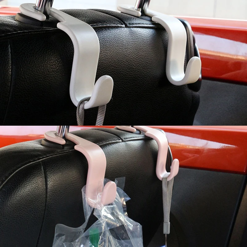 2pcs Universal Car Seat Hook Rear Interior Portable Hanging Bag Holder Storage Bag Wallet Cloth Decorative Ornaments Storage