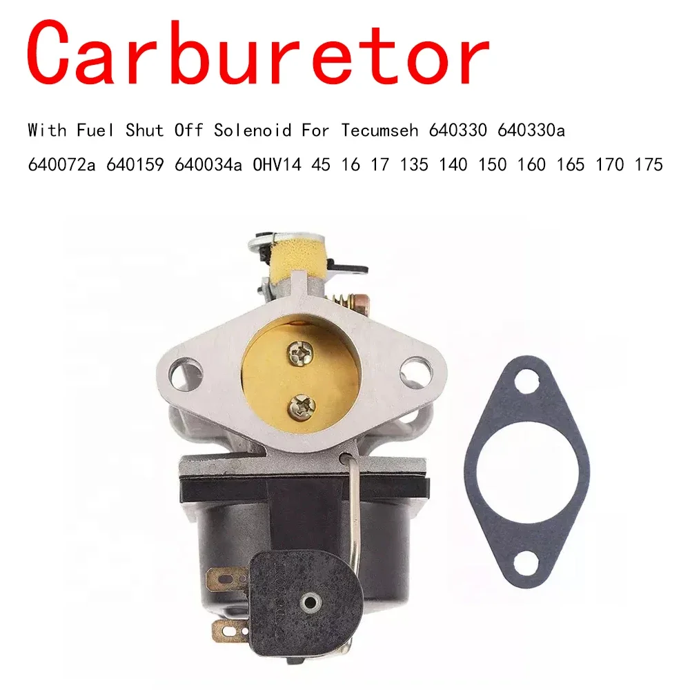 With Fuel Shut Off Solenoid Carburetor Carb For Tecumseh 640330 640330a  640072a 640159 640034a OHV14 45 16 17 135 140 150 160