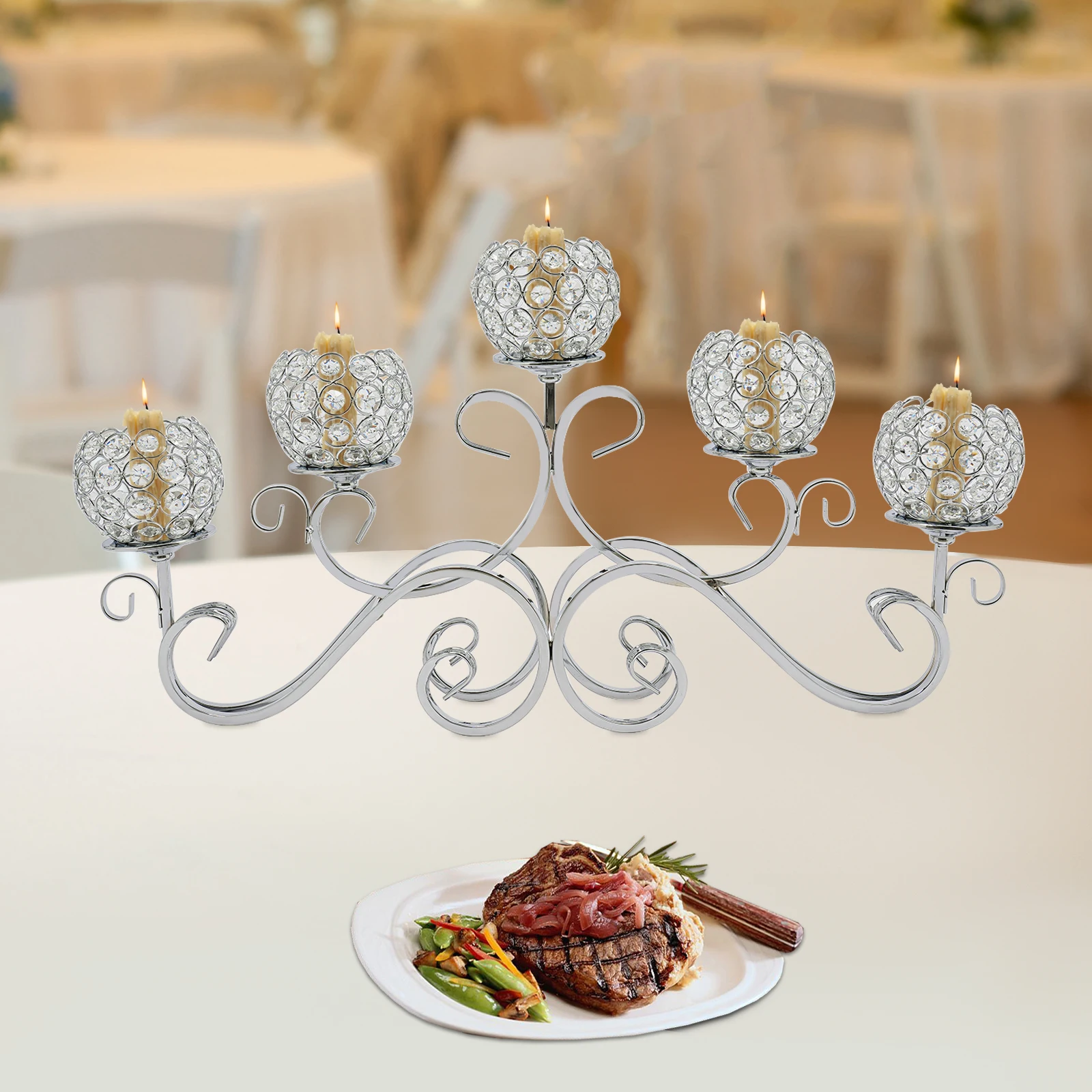 

5 Arms Crystal Candle Holders, Crystal Candle Holder, Candle Holder