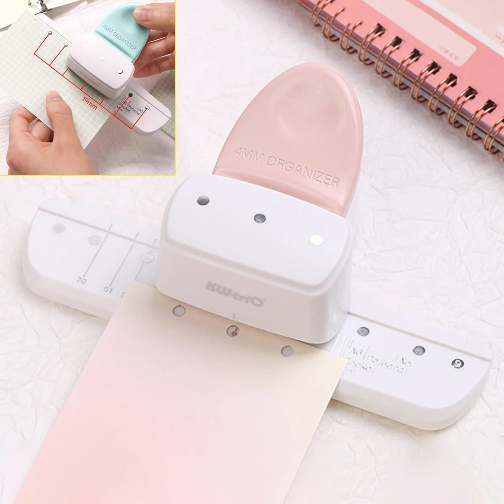 ثقب أوراق شجر فضفاضة مكونة من 3 فتحات لدفاتر الملاحظات اليومية، خرامة ورق قابلة للتعديل لسعة أوراق A5 A6 A7، لمدرسة المكتب #1