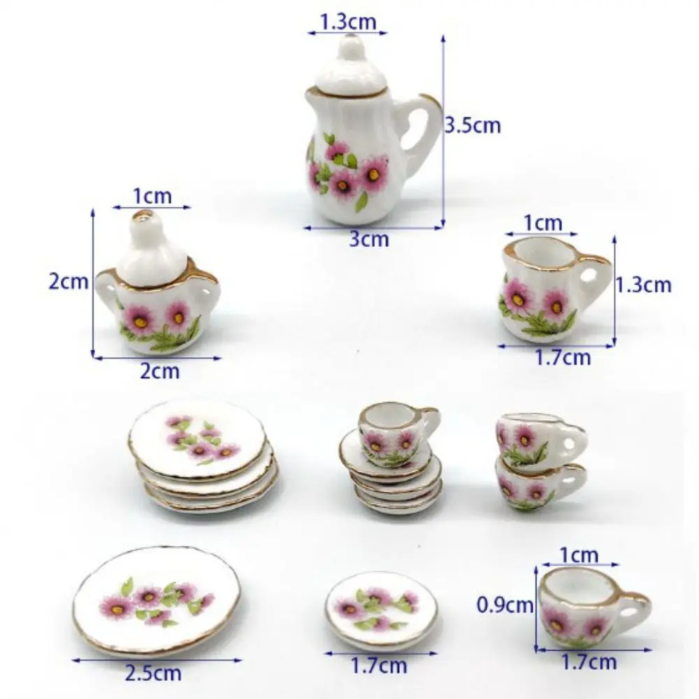 Mini Doll House Accessories Ceramic 7 Styles China Tea Cup Doll House Decoration for 1/6 BJD Doll/1.5" Barbie Doll/Blythe Doll