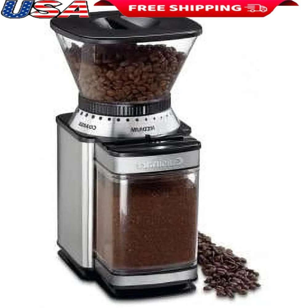 

Electric Burr Coffee Grinder 32 Cup Capacity Stainless Steel Automatic Timer 18 Grind Settings Removable Bean Hopper Accessories