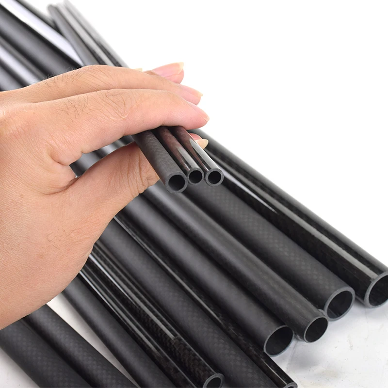 1Pcs 1000mm Length 3k Full Carbon Fiber Tube OD 4MM 5MM  6MM  7MM 8MM 9MM For Drones, Fishing Rods, Kites And Tripod