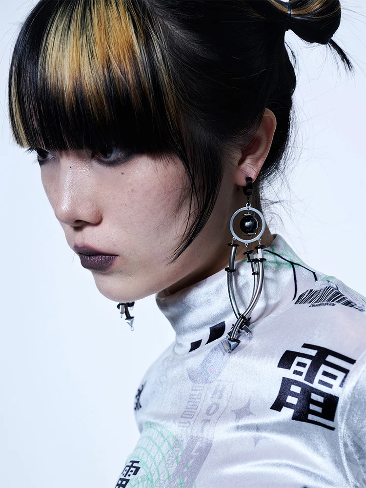 2024 New Machine Heavy Earrings Cyberpunk Style Men\'s And Women\'s Jewelry Party Gifts