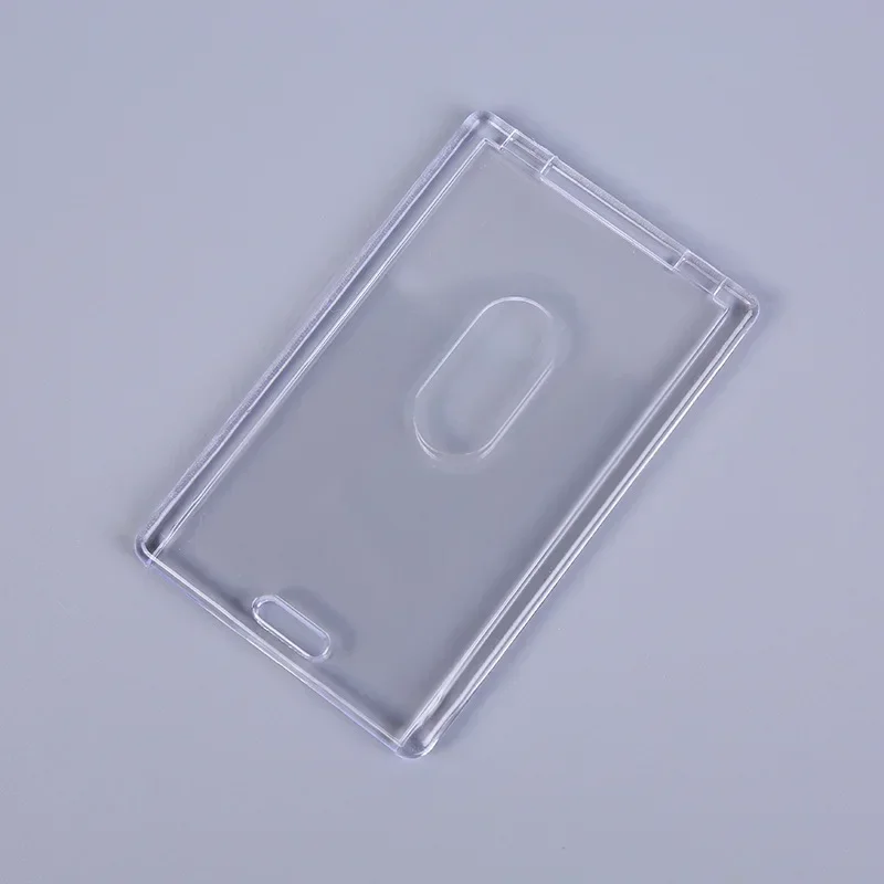 Transparent Acrylic Card Holder ID Card Tag Cover Case Badge Holder Staff Employee's Pass Bus Work Card Sleeve Badge Protector