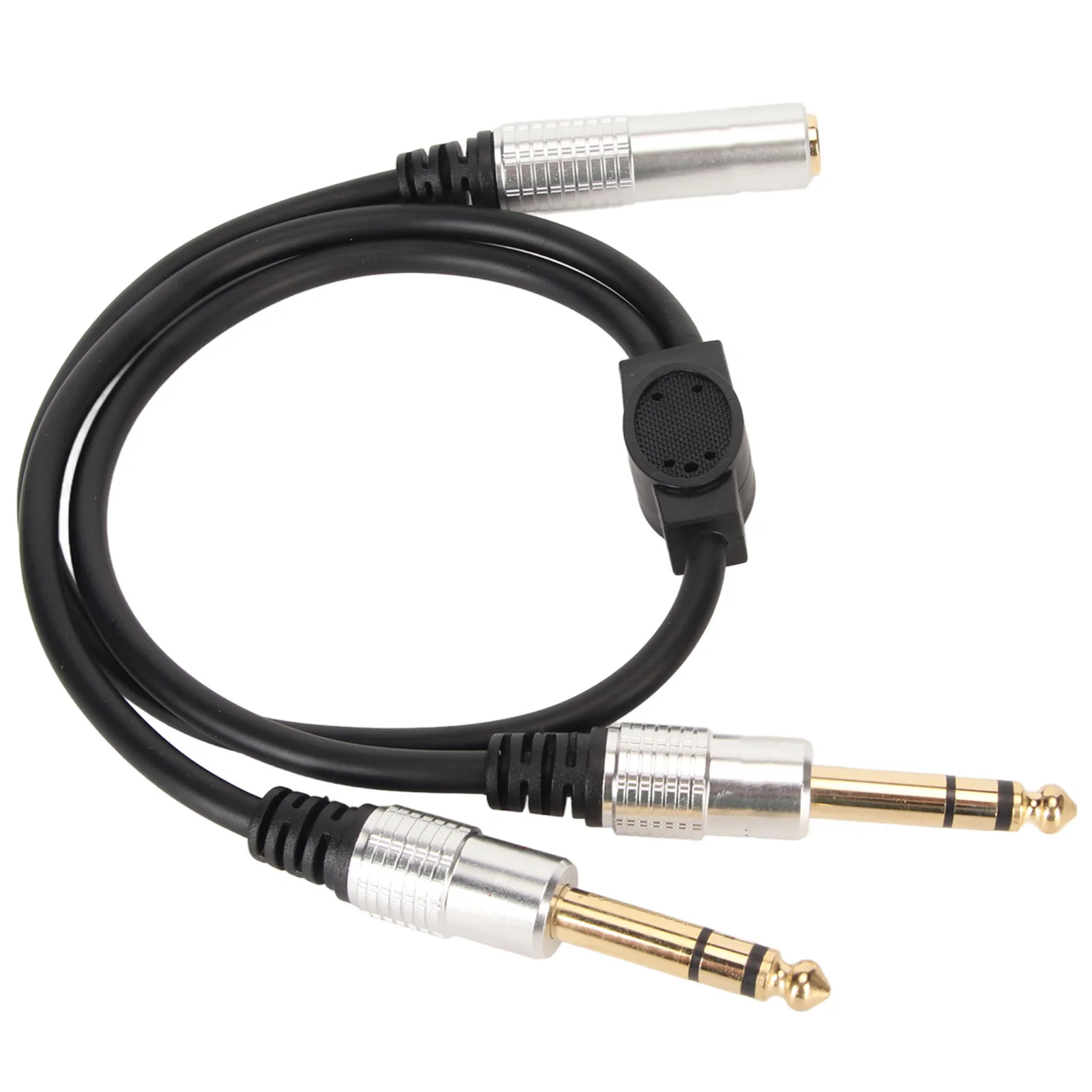 1/4 Inch Splitter Y Cable 6.35mm Mono Female to Dual Male Cable 1.6ft Length for Amplifier Microphone Speaker Mixer AV Receivers